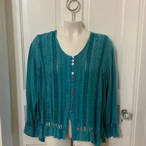Vintage Made In India Fabulous Brand Free Size Boho Renaissance Top / Shirt.